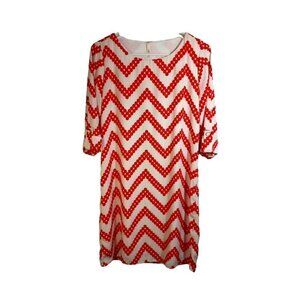 Red and White Chevron Dress